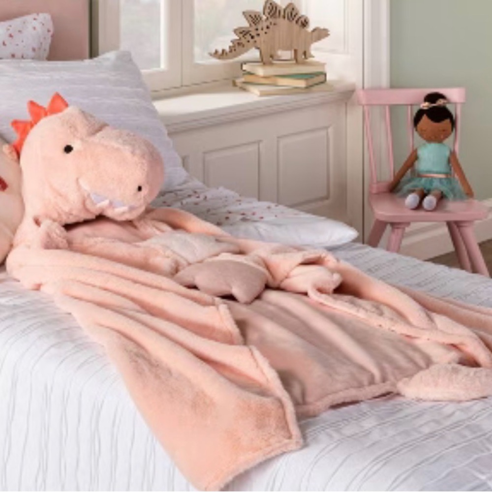 Pillowfort Pink Dinosaur Blanket